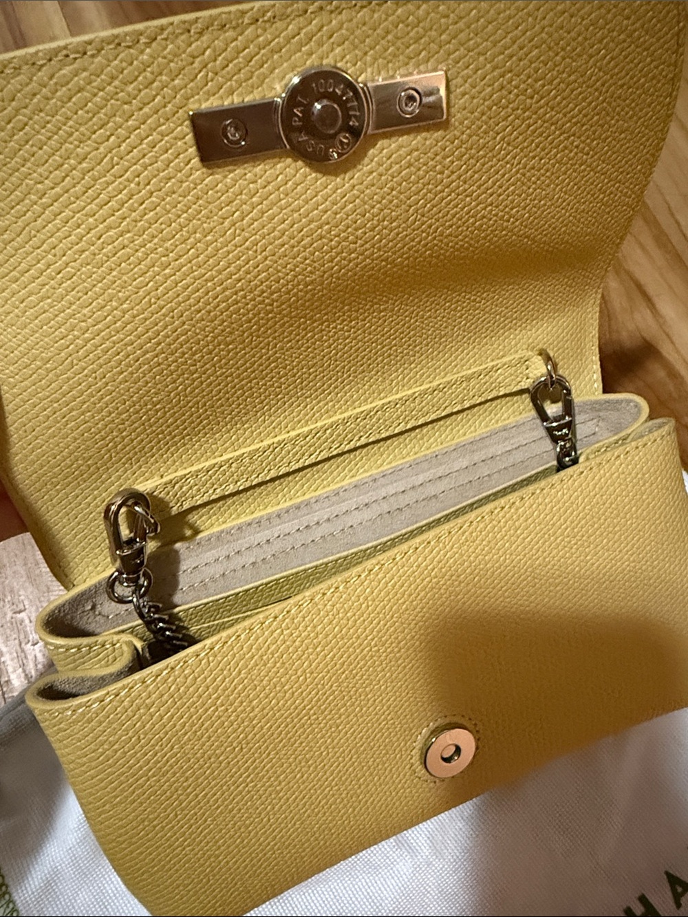 LONGCHAMP ROSEAU CLUTCH PAPER LEATHER WOMEN - Picture 6 of 9